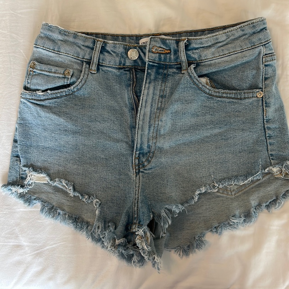 Zara High Rise Denim Shorts